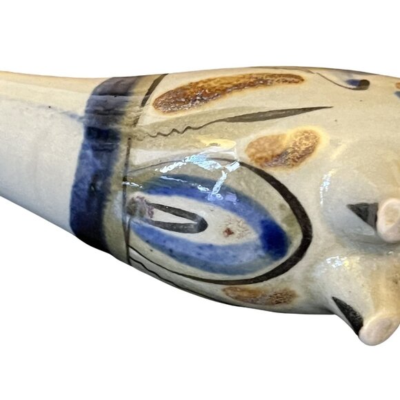 Vintage Tonala Pottery Pair Peacocks Handmade Signed Mexican Folk Art - Picture 8 of 16